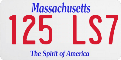 MA license plate 125LS7
