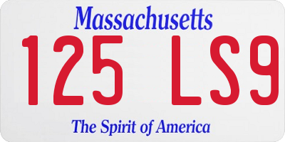 MA license plate 125LS9