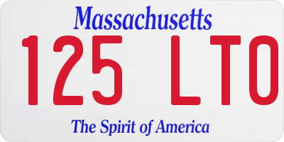 MA license plate 125LT0