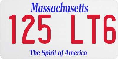 MA license plate 125LT6