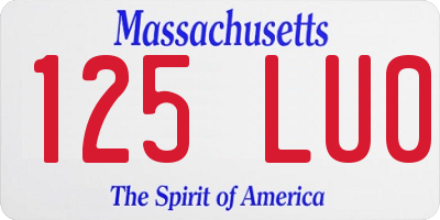 MA license plate 125LU0