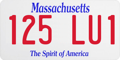 MA license plate 125LU1