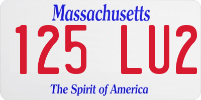 MA license plate 125LU2