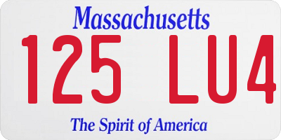 MA license plate 125LU4
