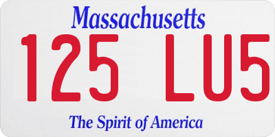 MA license plate 125LU5
