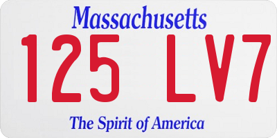 MA license plate 125LV7