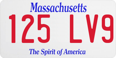 MA license plate 125LV9