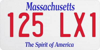 MA license plate 125LX1
