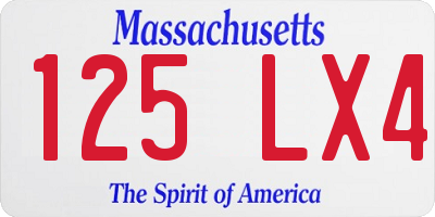 MA license plate 125LX4