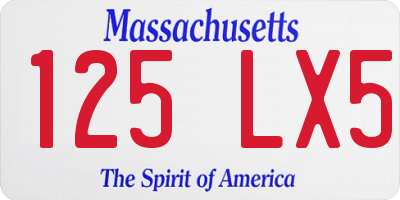 MA license plate 125LX5