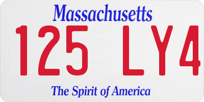 MA license plate 125LY4
