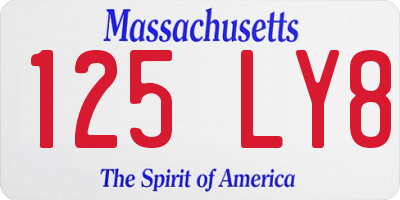 MA license plate 125LY8