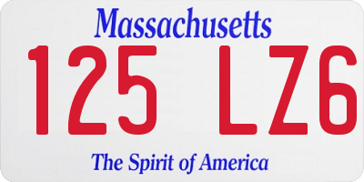 MA license plate 125LZ6