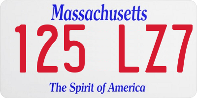 MA license plate 125LZ7