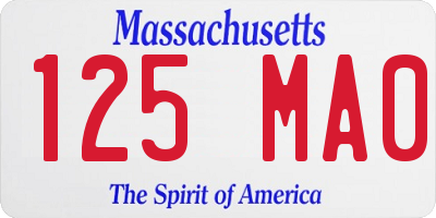 MA license plate 125MA0