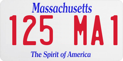 MA license plate 125MA1