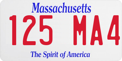 MA license plate 125MA4