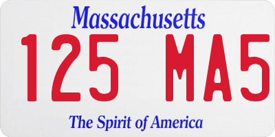 MA license plate 125MA5