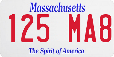 MA license plate 125MA8