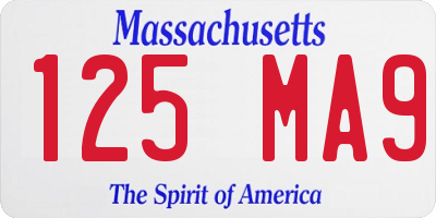 MA license plate 125MA9