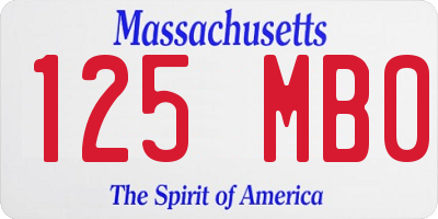 MA license plate 125MB0