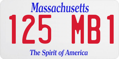 MA license plate 125MB1