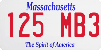 MA license plate 125MB3
