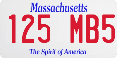 MA license plate 125MB5