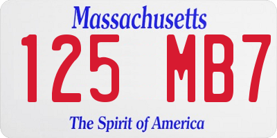 MA license plate 125MB7