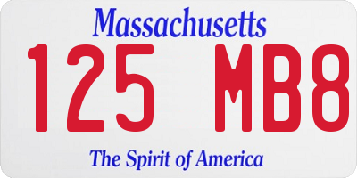 MA license plate 125MB8