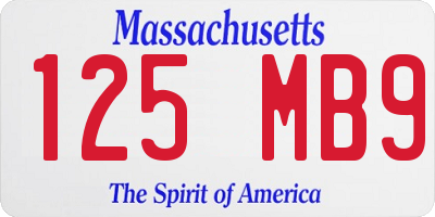 MA license plate 125MB9