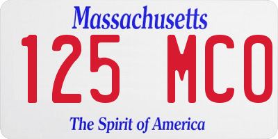 MA license plate 125MC0
