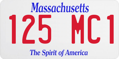 MA license plate 125MC1