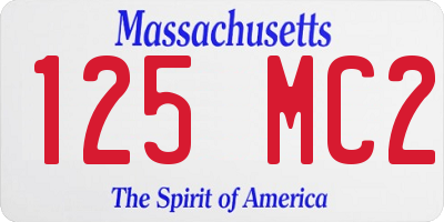 MA license plate 125MC2