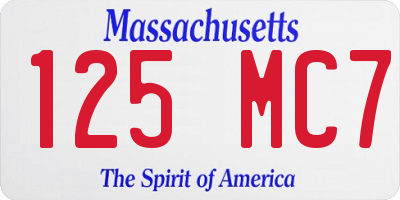 MA license plate 125MC7