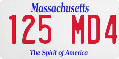 MA license plate 125MD4