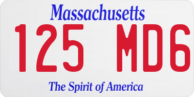 MA license plate 125MD6