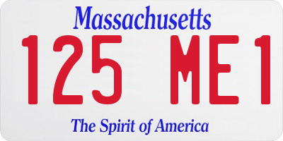 MA license plate 125ME1