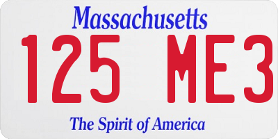 MA license plate 125ME3