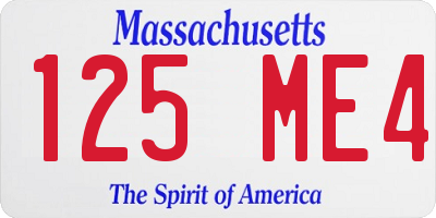 MA license plate 125ME4