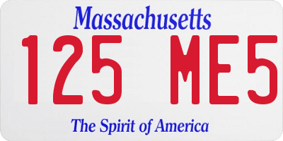 MA license plate 125ME5