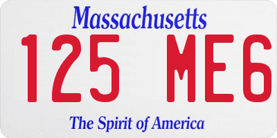 MA license plate 125ME6