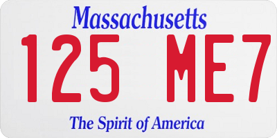 MA license plate 125ME7
