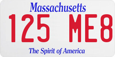 MA license plate 125ME8