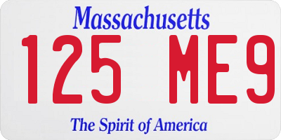 MA license plate 125ME9