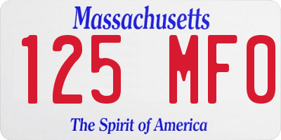 MA license plate 125MF0