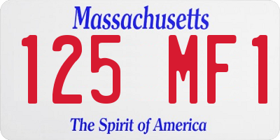 MA license plate 125MF1