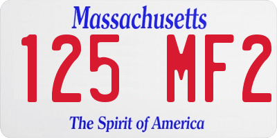 MA license plate 125MF2