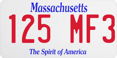MA license plate 125MF3