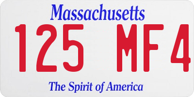 MA license plate 125MF4